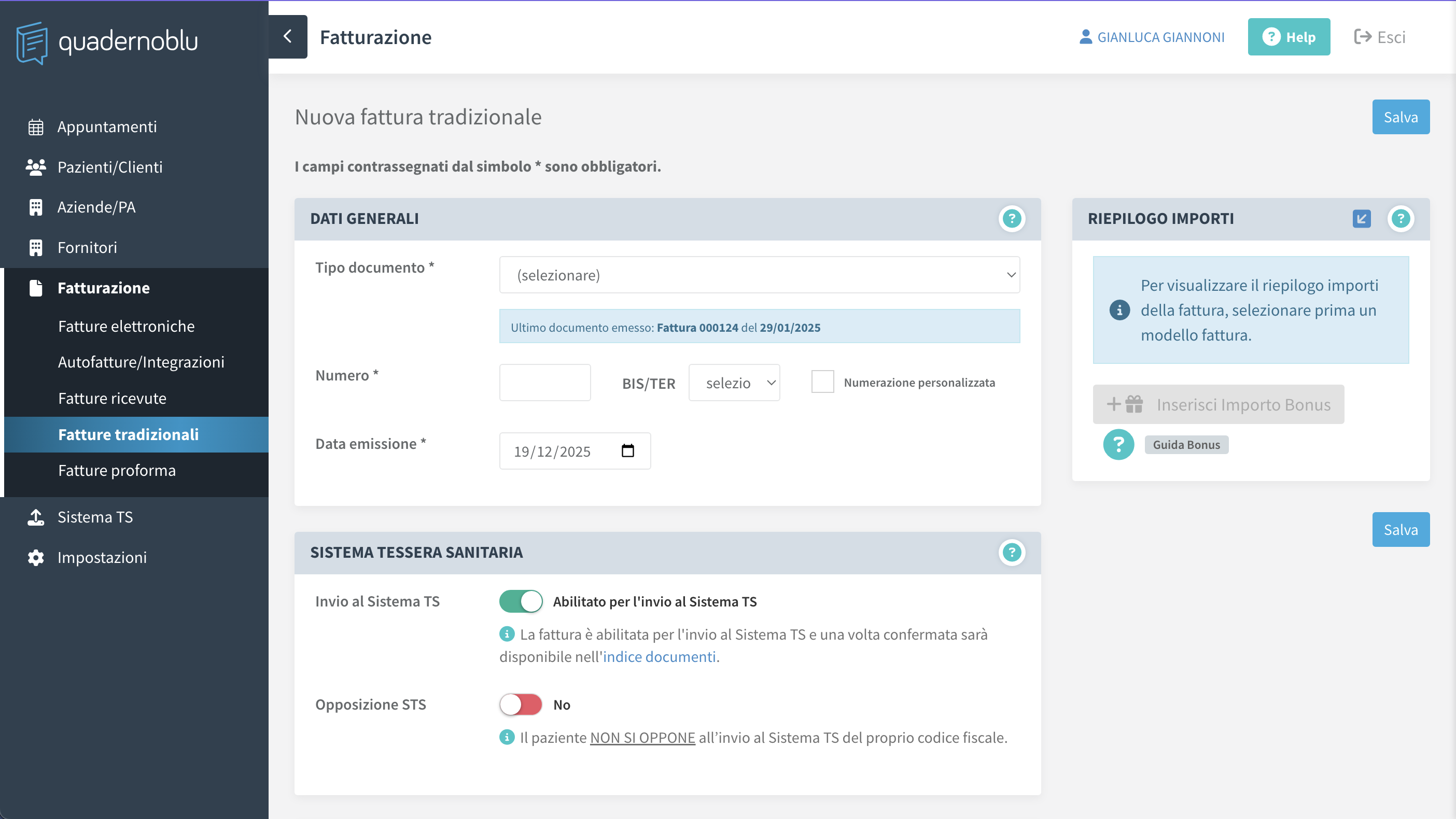 Fatturazione Intelligente Dashboard